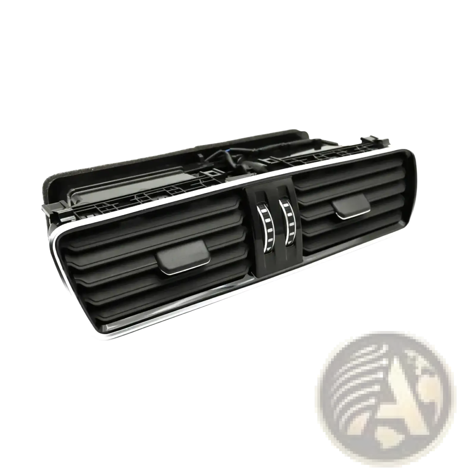 Black plastic vw passat b6 b7 front air vent replacement set with silver trim and dual circular control dials