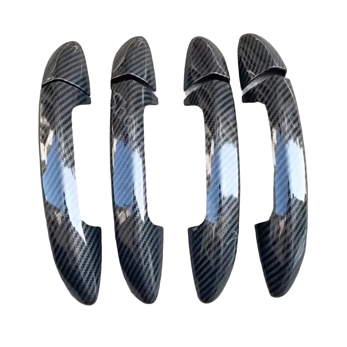 Black carbon fiber textured vw Passat door handle cover trims with glossy finish for exterior car door protection