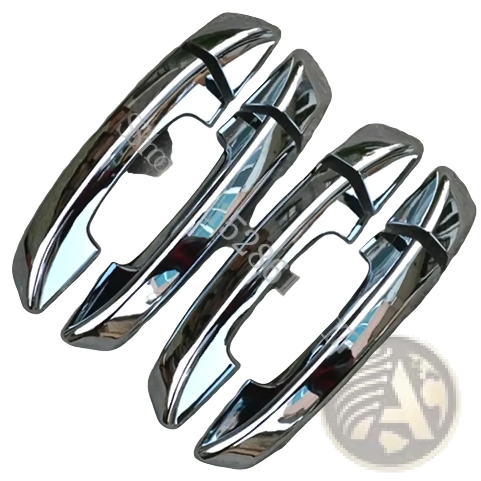 Vw passat chrome finished door handle cover trim with sleek modern design and reflective surface in carbon fiber style