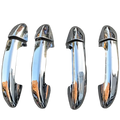 Chrome-finished vw passat door handle cover trim with sleek elongated design and smooth reflective carbon fiber surface