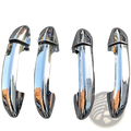 Chrome-finished vw passat door handle cover trim with sleek elongated design and smooth reflective carbon fiber surface