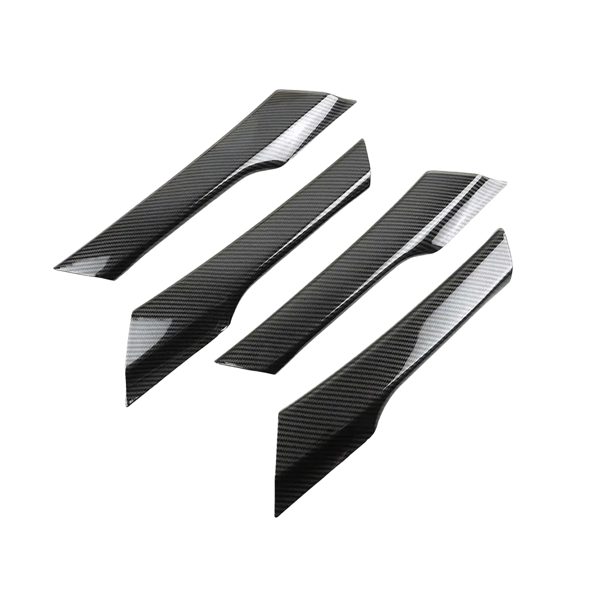 Vw tiguan 2008-2016 carbon door handle trim with black carbon fiber textured glossy finish interior pieces