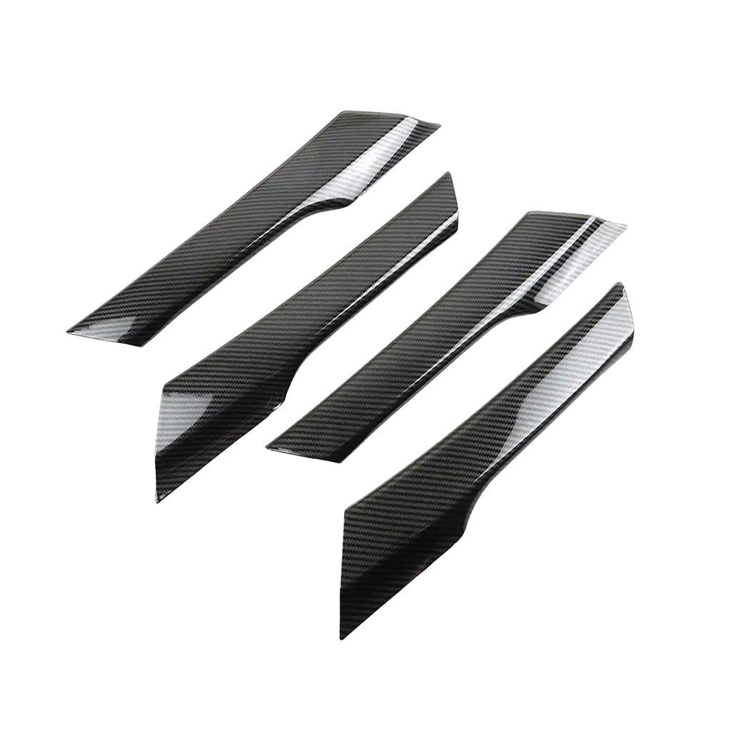Vw tiguan 2008-2016 carbon door handle trim with black carbon fiber textured glossy finish interior pieces