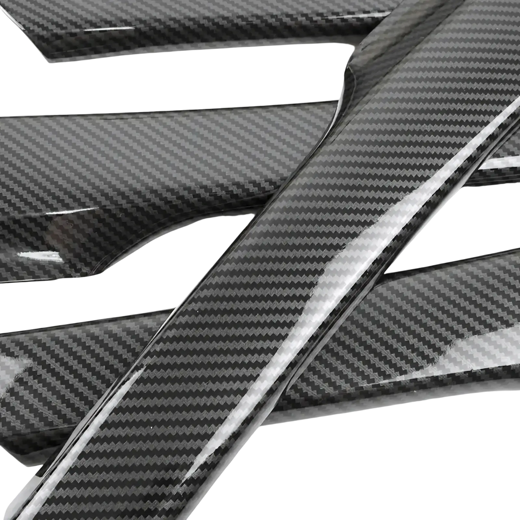 Vw tiguan 2008-2016 carbon door handle trim with glossy black carbon fiber woven texture interior pieces
