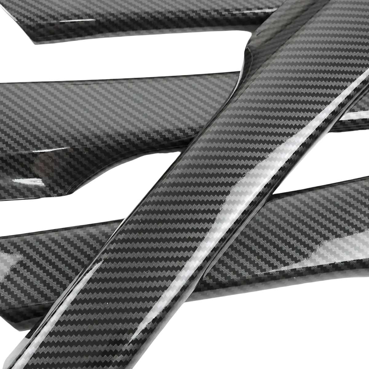 Vw tiguan 2008-2016 carbon door handle trim with glossy black carbon fiber woven texture interior pieces