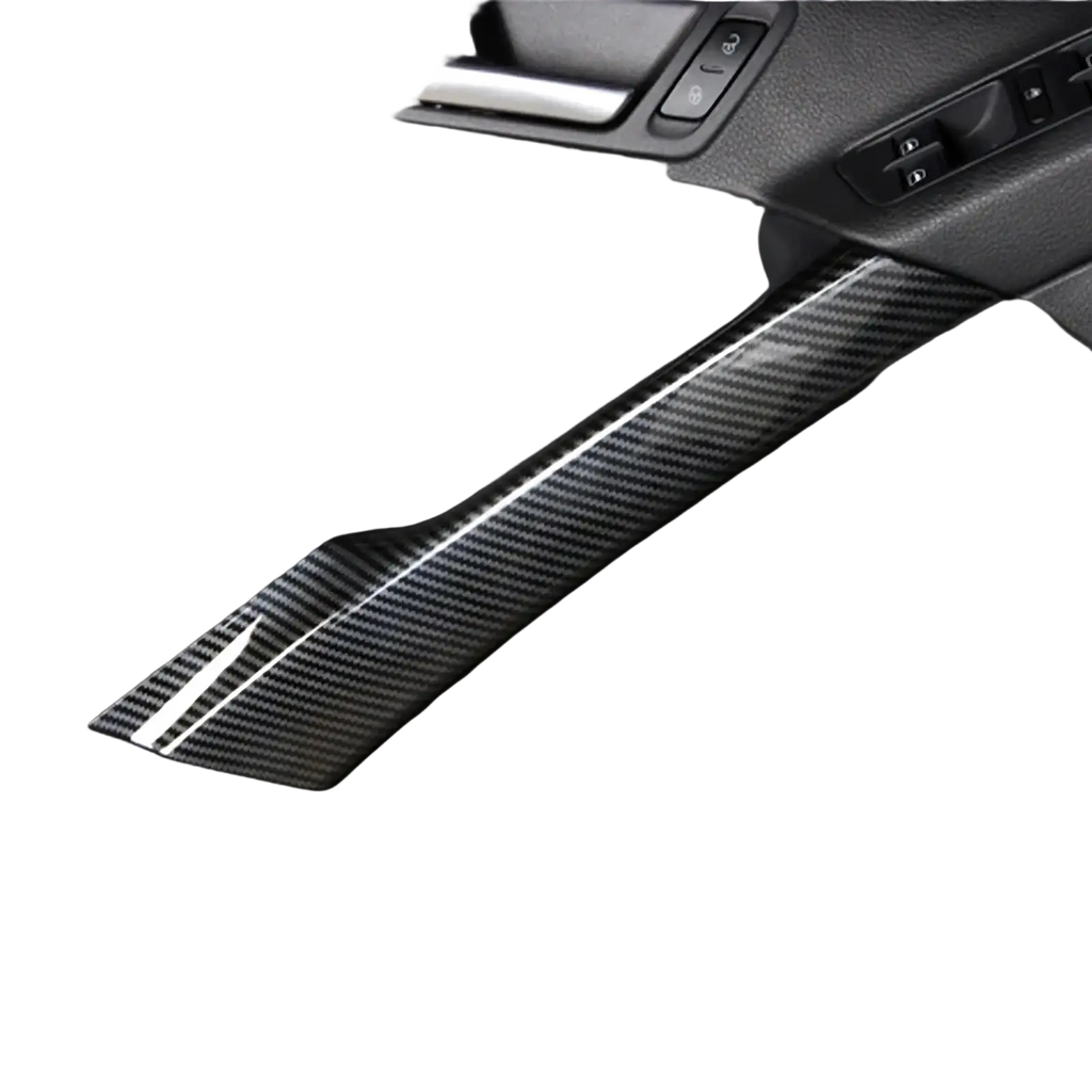 Black carbon fiber textured trim strip with glossy finish for vw tiguan 2008-2016 carbon door handle trim