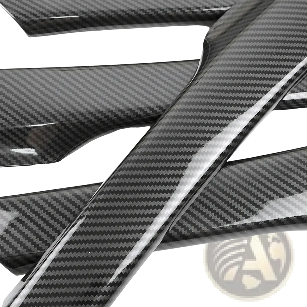 Vw tiguan 2008-2016 carbon door handle trim with glossy black carbon fiber woven texture interior pieces