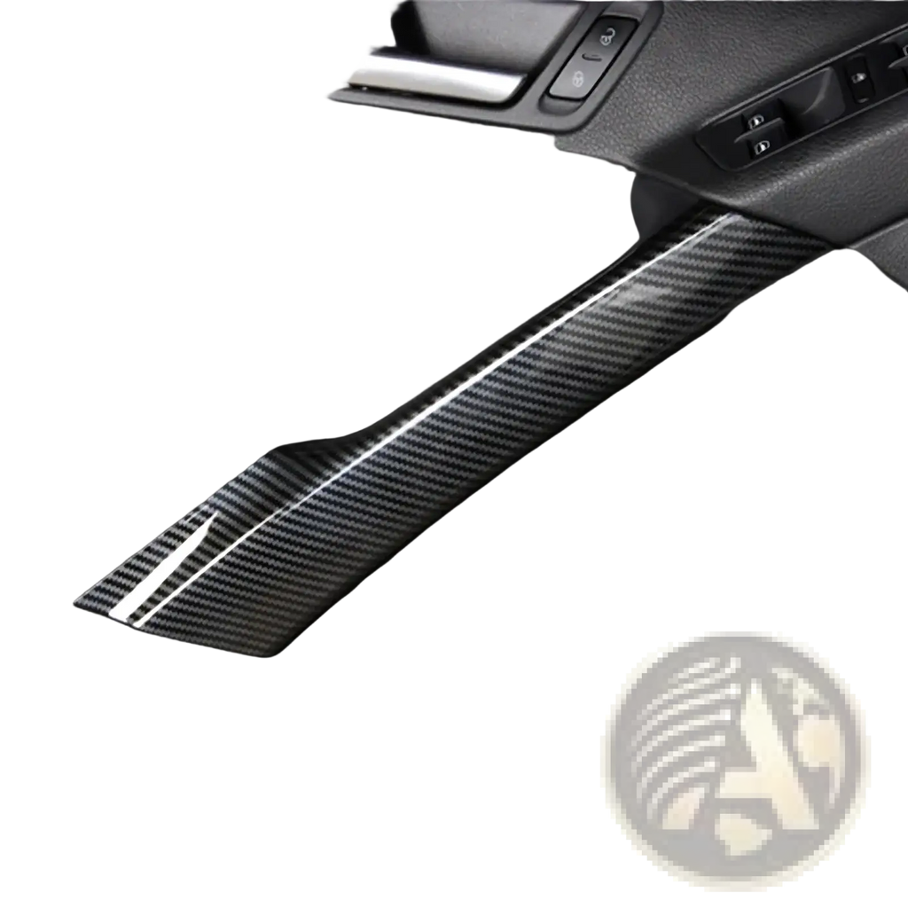 Black carbon fiber textured trim strip with glossy finish for vw tiguan 2008-2016 carbon door handle trim
