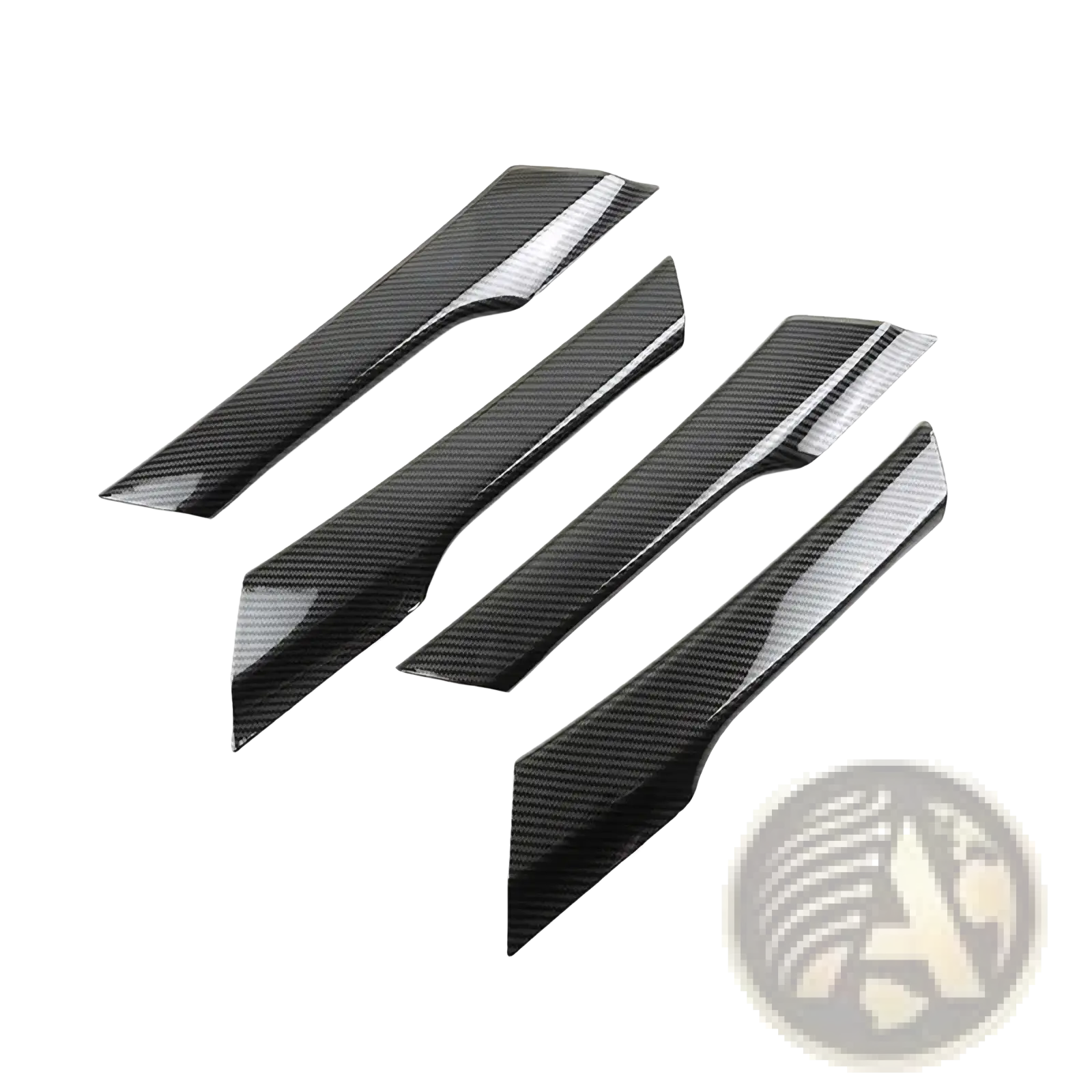 Vw tiguan 2008-2016 carbon door handle trim with black carbon fiber textured glossy finish interior pieces
