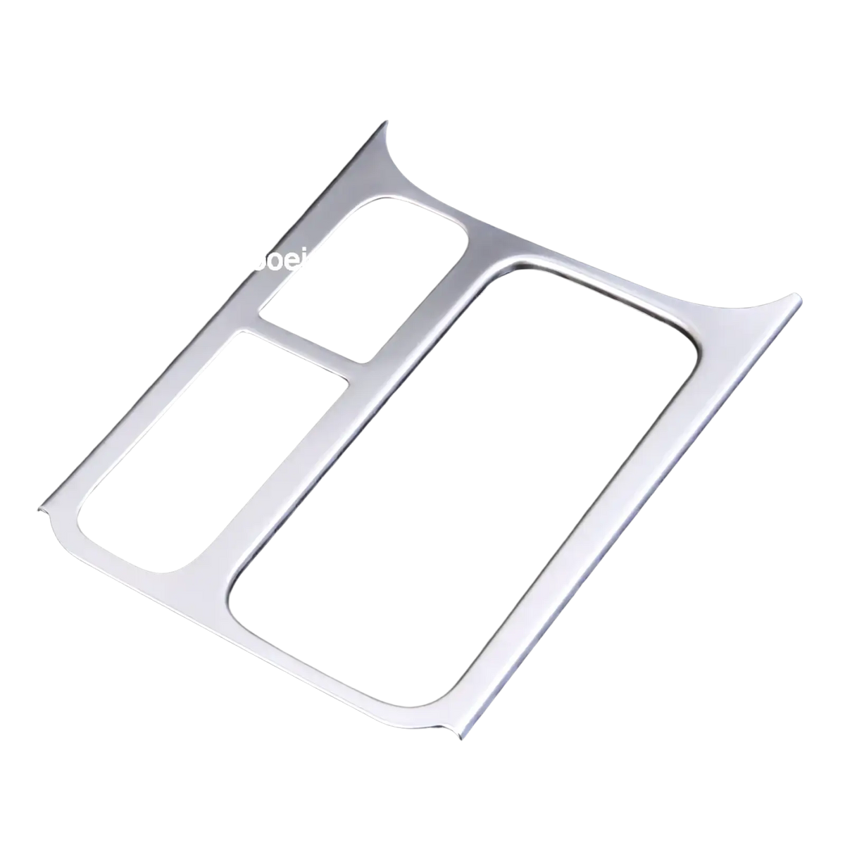 Silver metallic vw tiguan cup holder panel trim 2009-2017 with sleek angular design and two rectangular cutouts