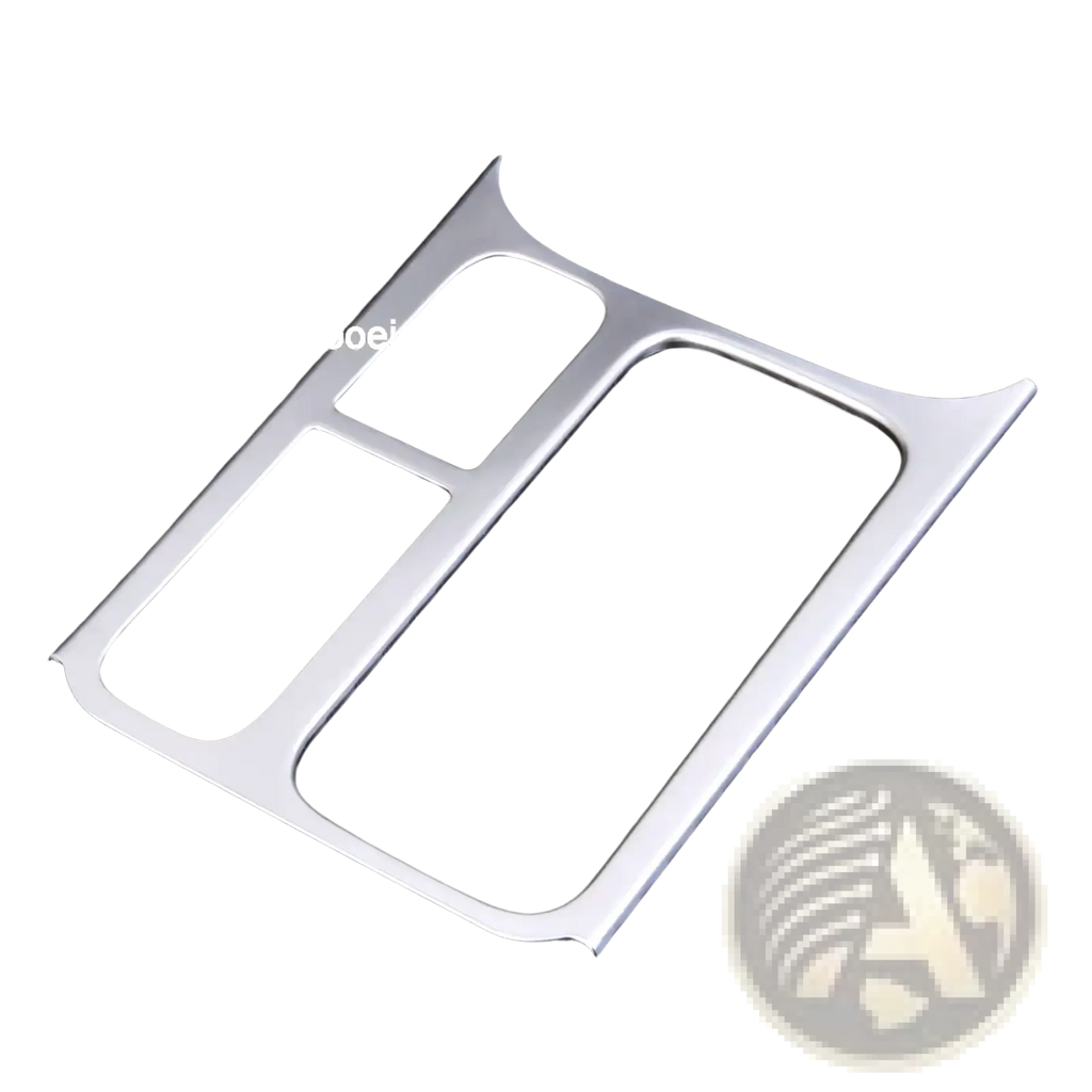 Silver metallic vw tiguan cup holder panel trim 2009-2017 with sleek angular design and two rectangular cutouts