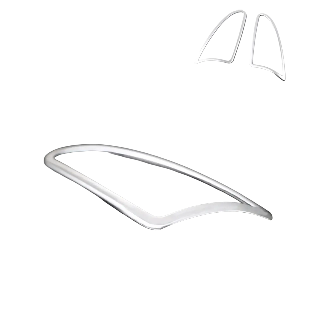 Silver metallic upper air vent trim for vw tiguan cup holder panel trim 2009-2017 vehicles front view