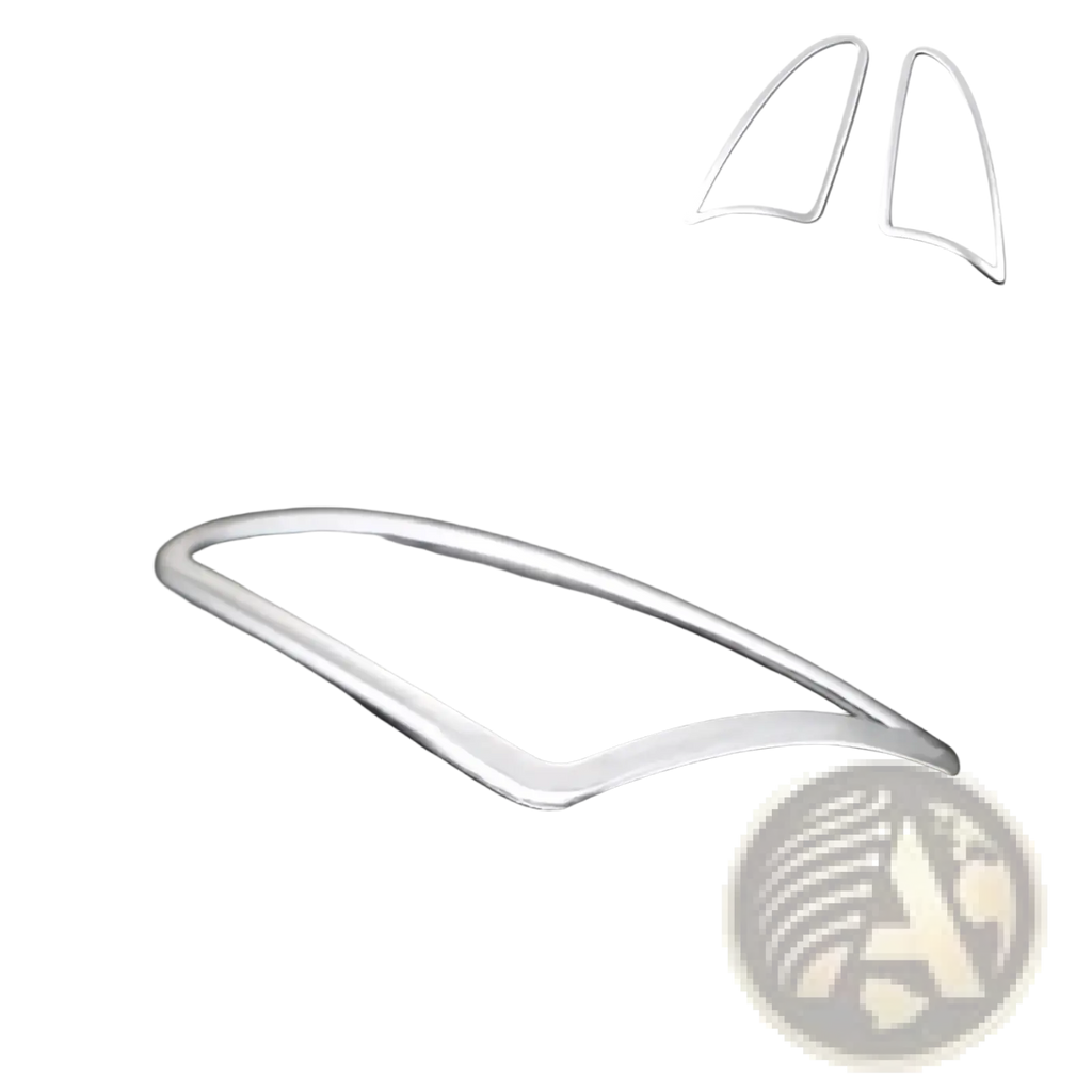 Silver metallic upper air vent trim for vw tiguan cup holder panel trim 2009-2017 vehicles front view