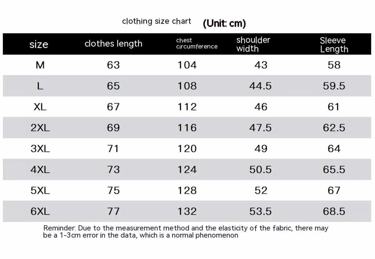 Clothing size chart for waffle hooded sportswear set in black text on white background showing sizes m to 6xl with measurements