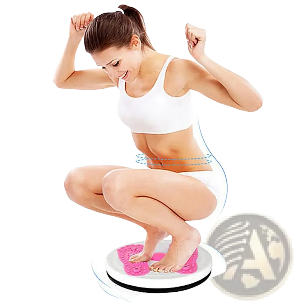 Pink and white rotating waist twisting disc made of durable material for core and abdomen fitness workouts