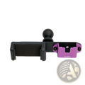 Purple and black colks walkie talkie mount bracket with 1/4 inch ball joint for versatile device attachment