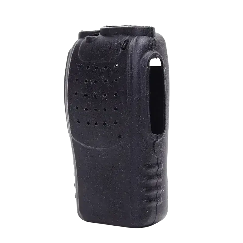 Black rubberized silicone case for baofeng bf 888s walkie talkie with textured grip and ventilation holes