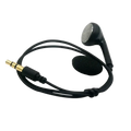 Black walkie talkie single sided mono earphone with ergonomic soft ear tips and gold 3.5mm audio jack for comfort