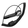 Black coiled walkie talkie usb-c charging cable with integrated magnifying lens for Motorola devices