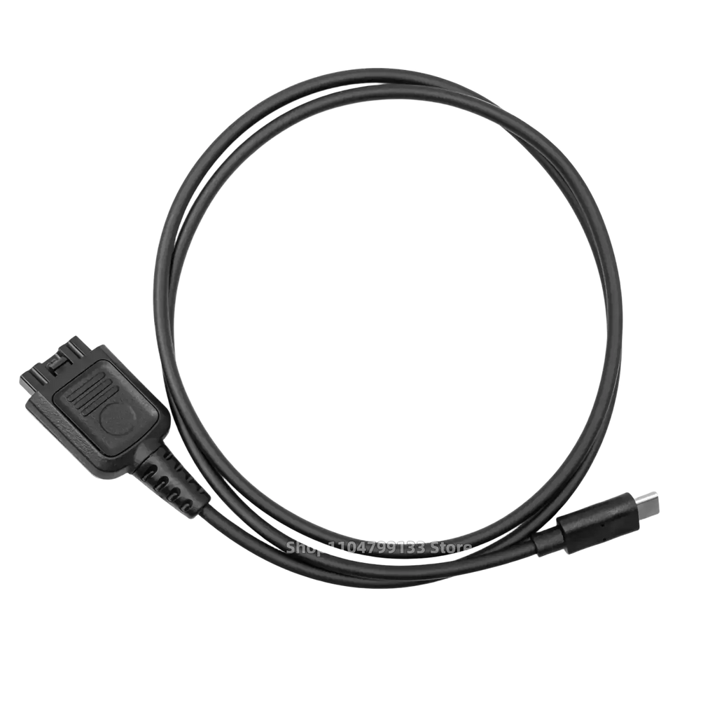 Black walkie talkie usb-c charging cable with micro-usb connectors and durable sleek design for Motorola devices
