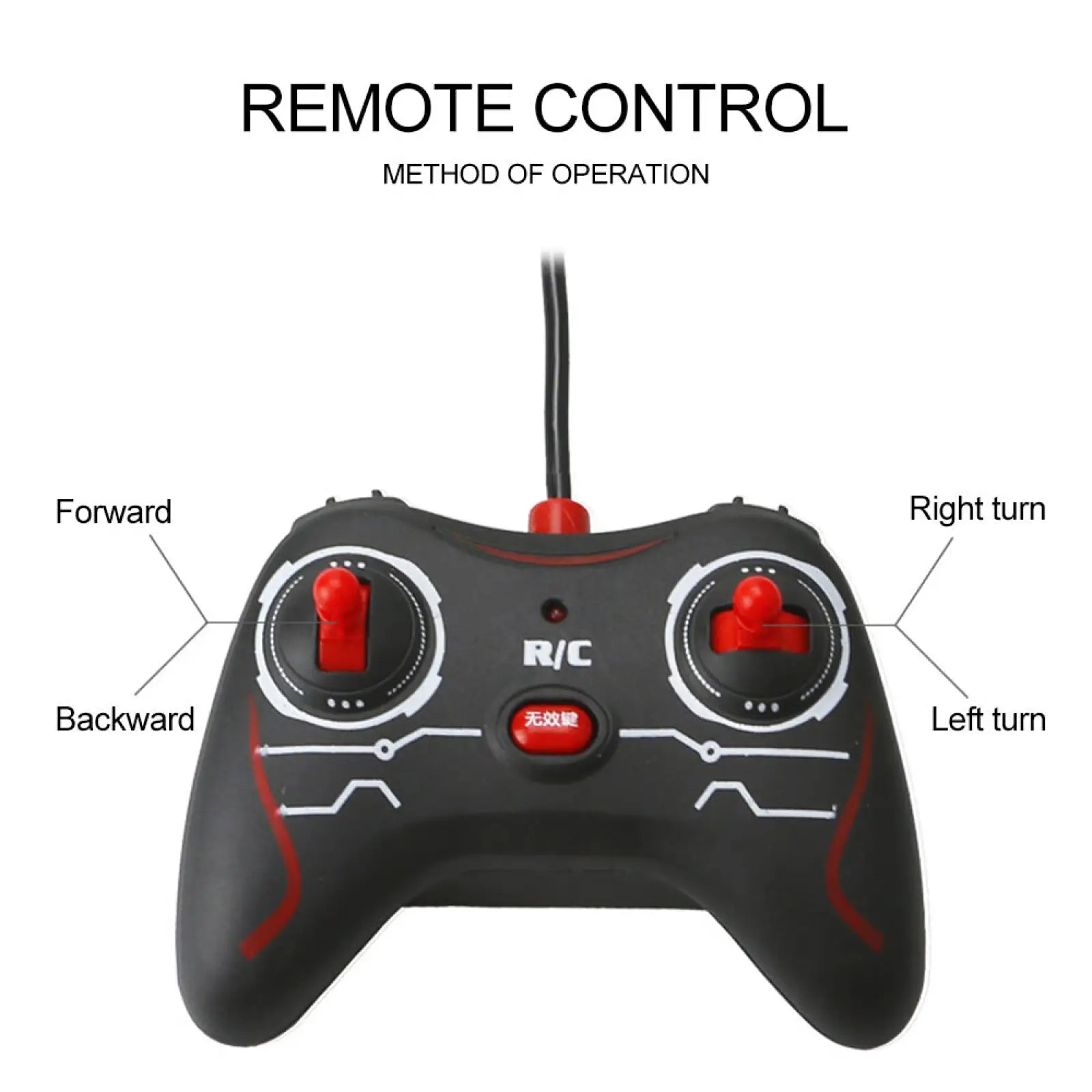 Black and red remote control with white circuit detailing for wall climbing rc car gravity defying stunt vehicle