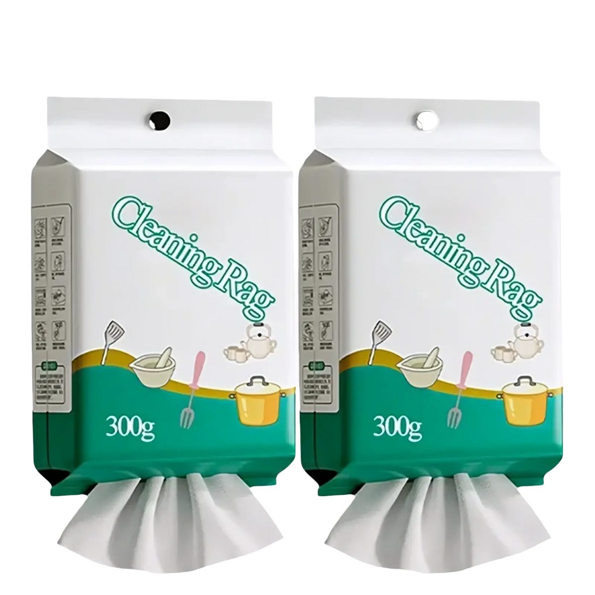 White microfiber cleaning rags in 240-piece pack with 300g each for wall mounted kitchen cleaning wipes dispenser