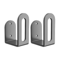 Pair of sleek matte black metal wall-mounted bookends with modern u-shaped design for box wall heat dissipation