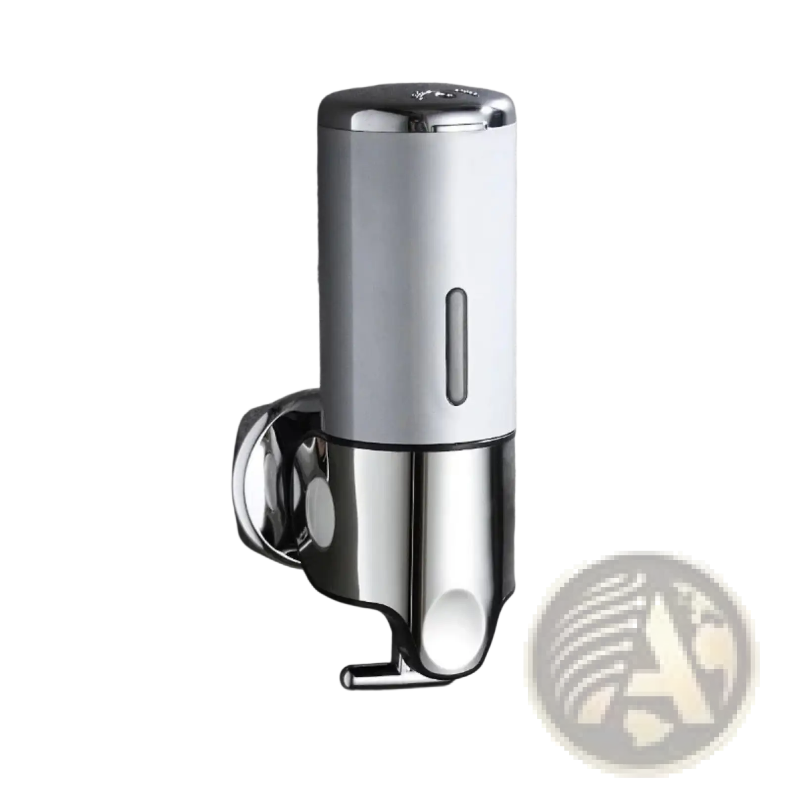 Wall mounted soap dispenser chrome abs pump with sleek modern design in silver featuring chrome and white plastic components