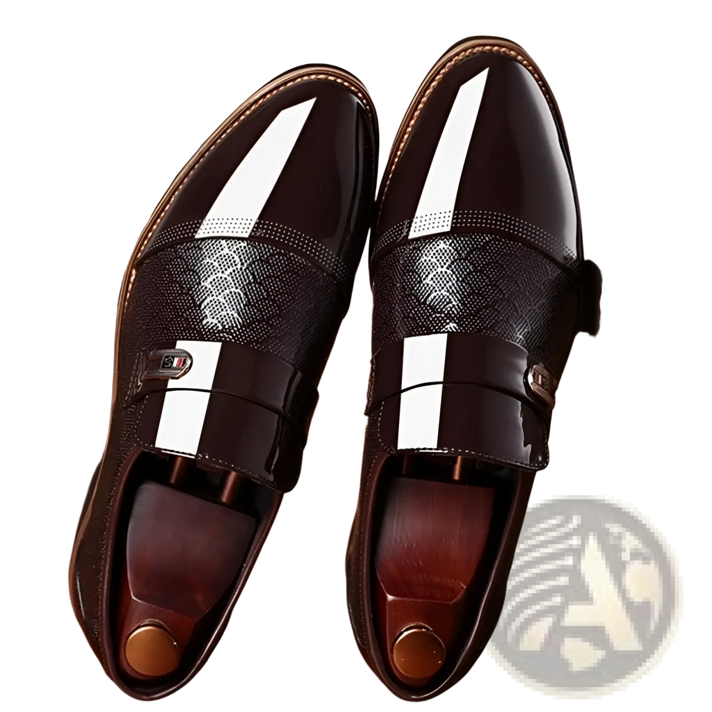 Warm high top black pu leather vulcanized shoes with glossy black patent loafers featuring white stripes and snake panels
