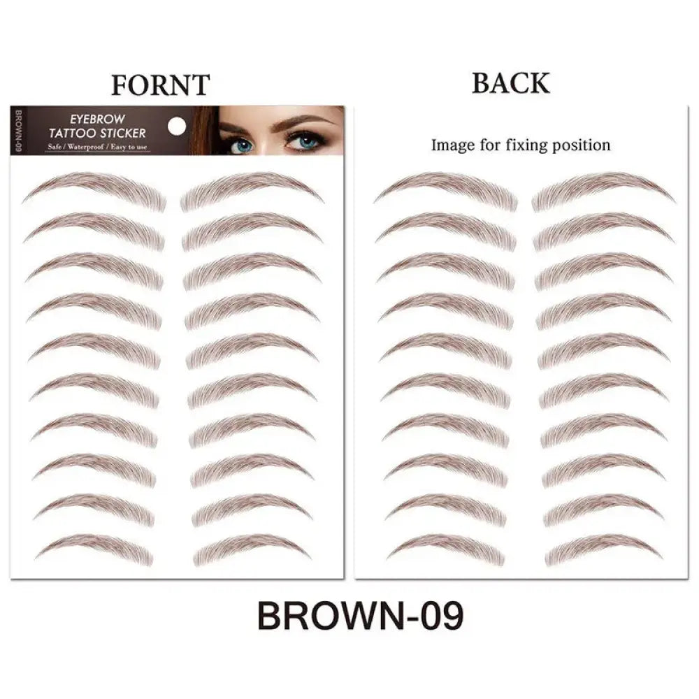 Brown natural waterproof 4d hair like eyebrow tattoo stickers designed for easy application and long-lasting wear