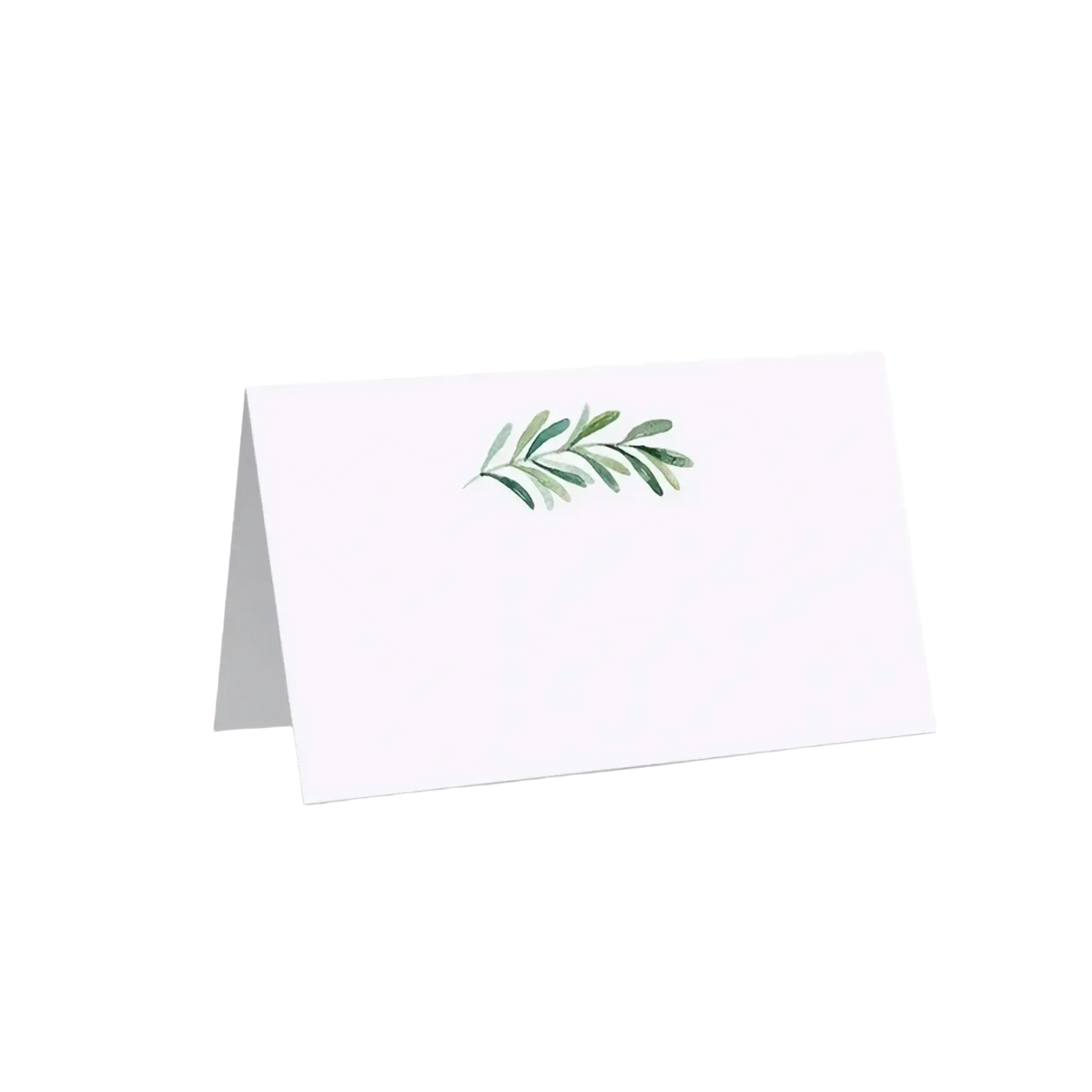 White paper place card with delicate watercolor olive branch design from watercolor floral place cards 100 pack