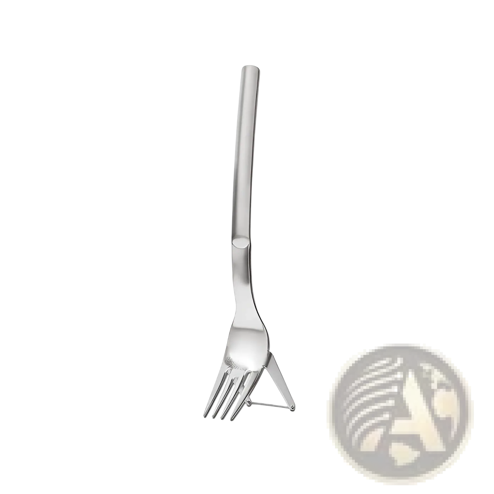 Watermelon slicer fork stainless steel cutter 2-in-1 featuring a sleek polished 21cm fork with four tines