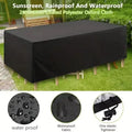Black 210d silver-coated polyester oxford cloth waterproof outdoor patio furniture cover with l*w*h dimensions available contact customer service