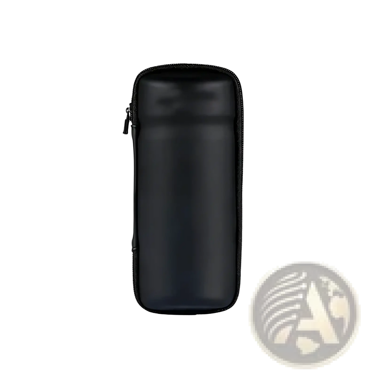 Black pu leather large zippered case 23cm tall 8cm wide for waterproof bicycle tool storage bottle and cage kit