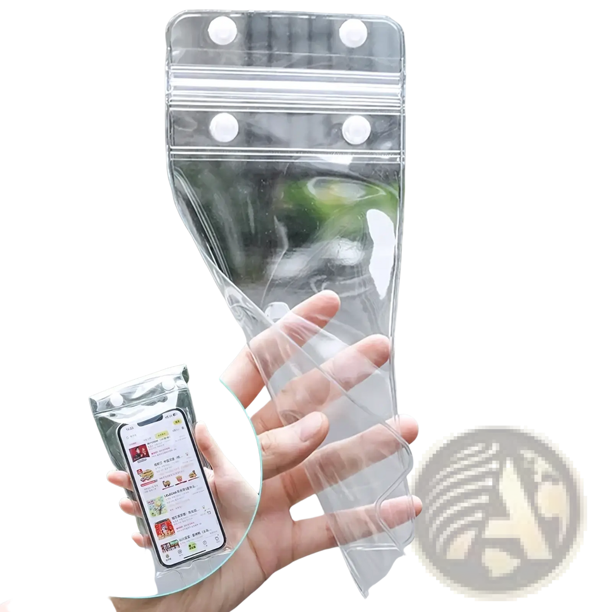 Clear plastic waterproof bike phone pouch with four white suction cups for secure attachment 5 pack