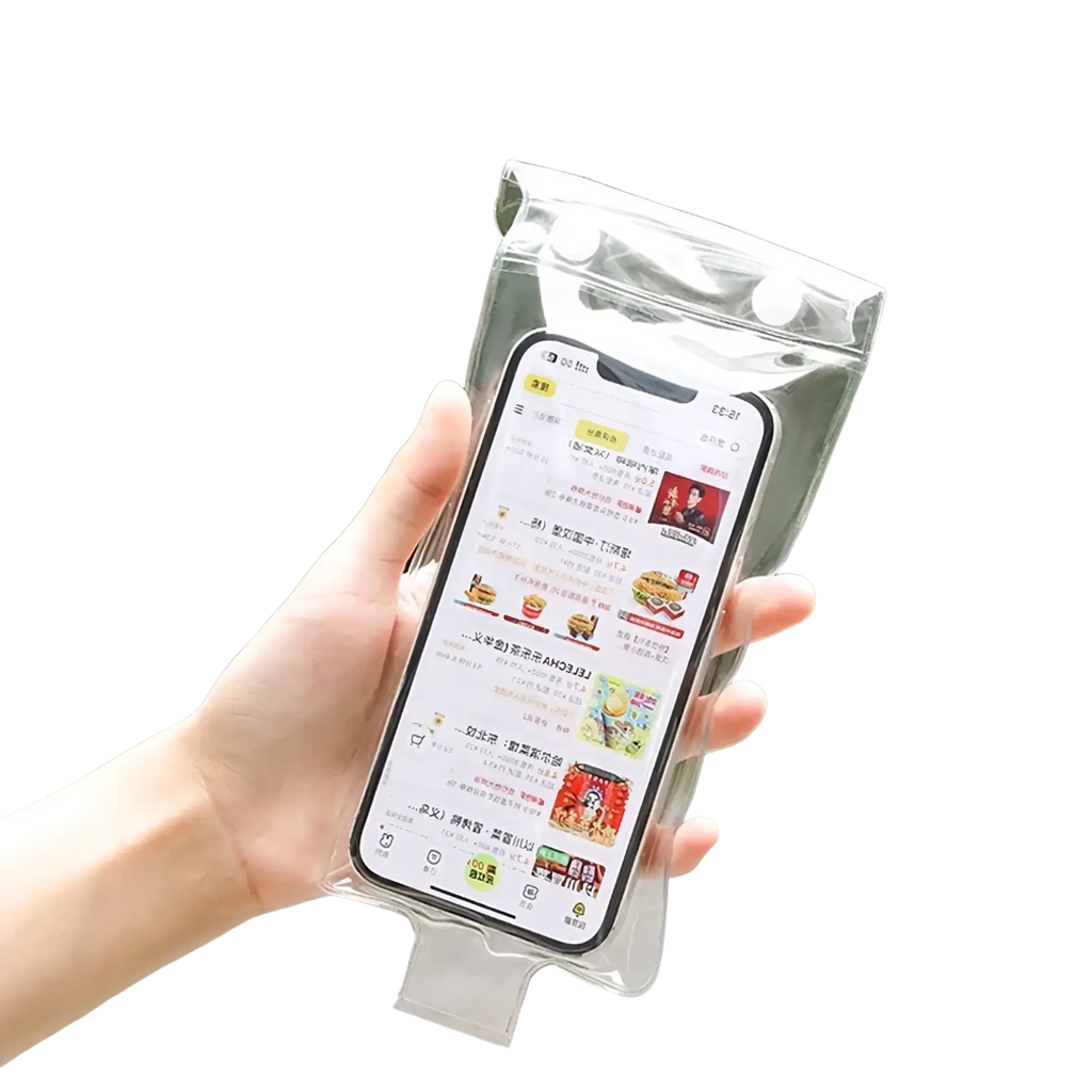 Transparent waterproof pocket design rechargeable clamp bracket for smartphones in a waterproof bike phone pouch 5 pack