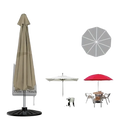 Beige waterproof cantilever parasol cover made of fabric fitting 25cm by 183cm outdoor patio umbrellas with dimensions