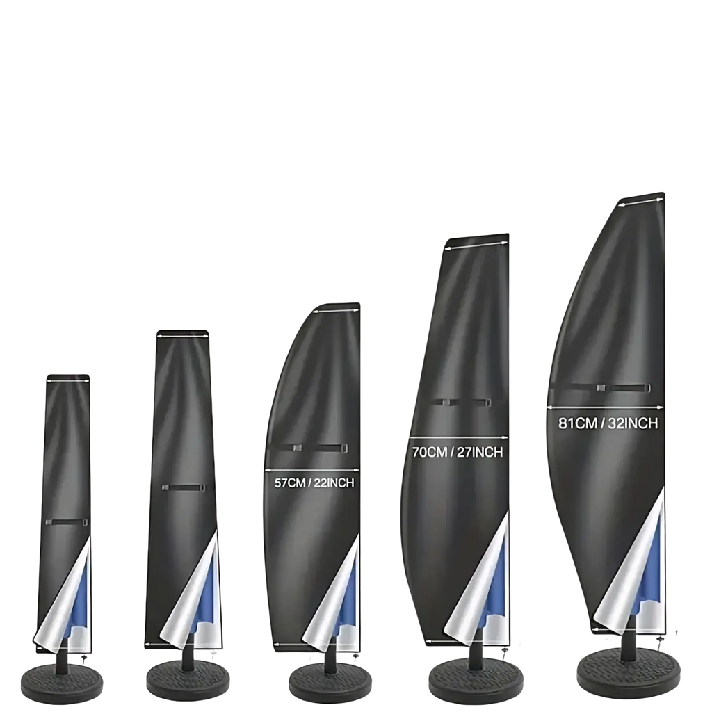 Black waterproof cantilever parasol cover with reinforced seams and durable weather-resistant fabric