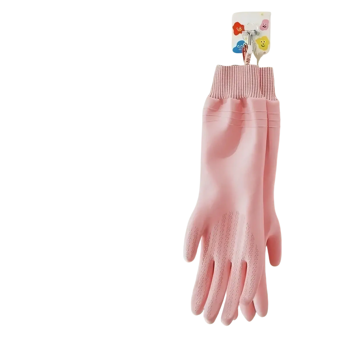 Waterproof dishwashing gloves for women pink durable knit cleaning gloves with textured grip on palms