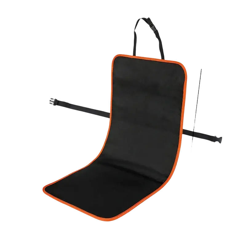 Black and orange waterproof dog car seat cover with adjustable straps for secure fit and pet protection in vehicles