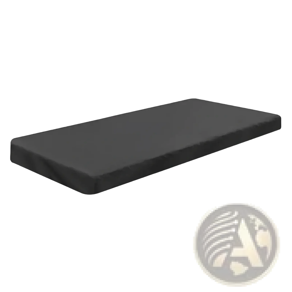 Black rectangular waterproof folding treadmill cover with smooth slightly textured fabric surface for dust protection