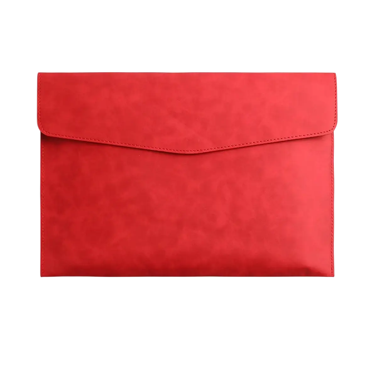Red waterproof leather document bag a4 a5 organizer made of textured faux leather with flap closure