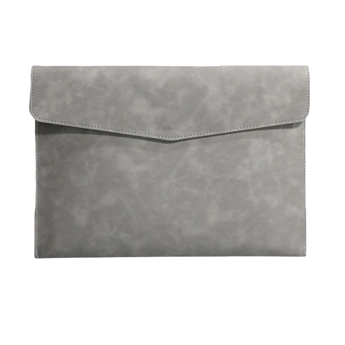 A sleek grey waterproof leather document bag in a4 size with faux-leather texture and precise stitching