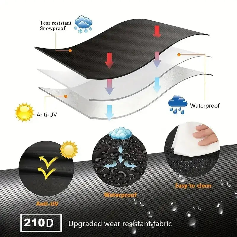 Black 210d upgraded wear-resistant fabric outdoor furniture covers with tear-resistant waterproof and uv protection qualities