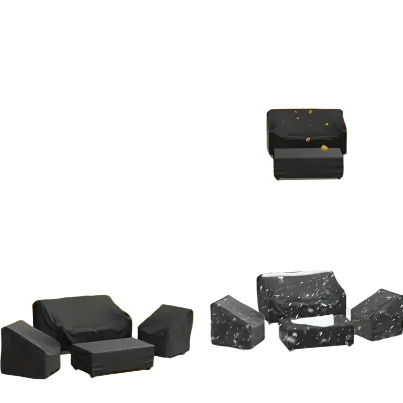 Black waterproof outdoor furniture covers 4-piece set designed for multi-weather protection of outdoor furniture