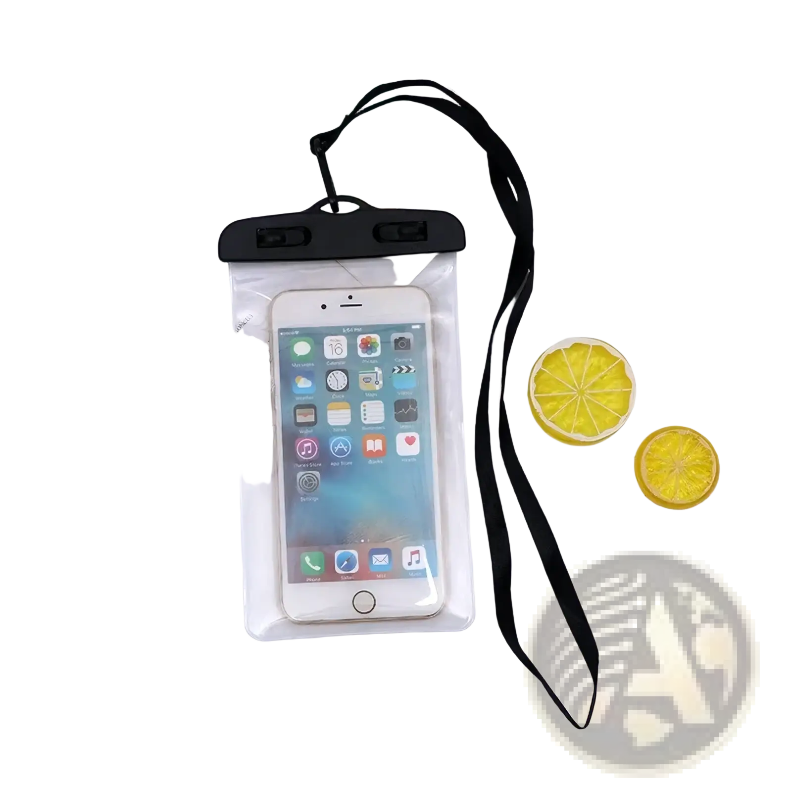 Clear waterproof phone case universal underwater pouch with black top and strap for full screen visibility