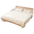 Clear lightweight plastic bed net made of waterproof material designed to cover mattress and pillows for insect protection