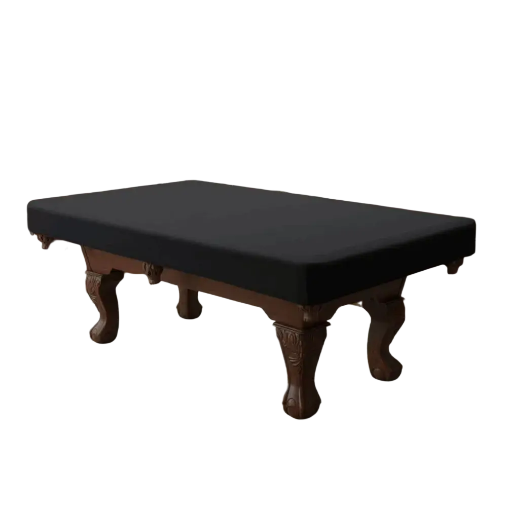 Black waterproof pool table cover made of 210d oxford fabric for billiard dust protection and durability