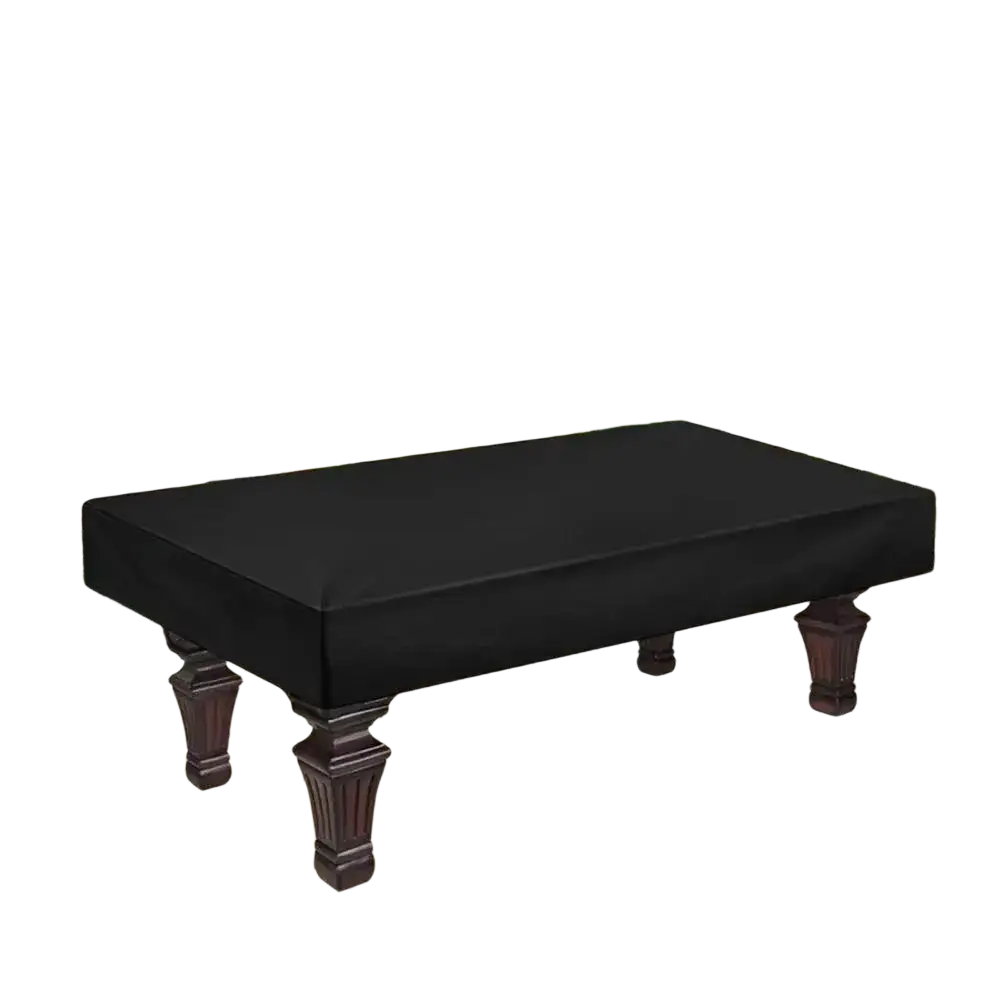 Black waterproof pool table cover made of 210d oxford fabric with durable anti-uv protection for billiard tables