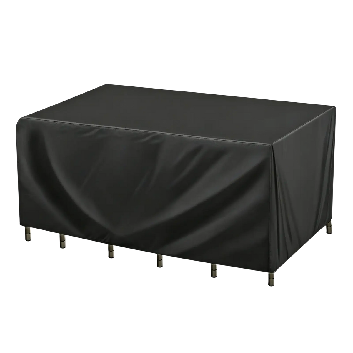 Black waterproof rectangular patio furniture cover made of polyester with smooth glossy finish contact customer service for lwh details